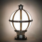 Meyda Lighting Orbital 23" Oil Rubbed Bronze & Goldtastic Outdoor Pier Mount Light With White Statuario Idalight Shade