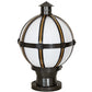 Meyda Lighting Orbital 23" Oil Rubbed Bronze & Goldtastic Outdoor Pier Mount Light With White Statuario Idalight Shade