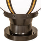 Meyda Lighting Orbital 23" Oil Rubbed Bronze & Goldtastic Outdoor Pier Mount Light With White Statuario Idalight Shade