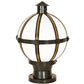 Meyda Lighting Orbital 23" Oil Rubbed Bronze & Goldtastic Outdoor Pier Mount Light With White Statuario Idalight Shade