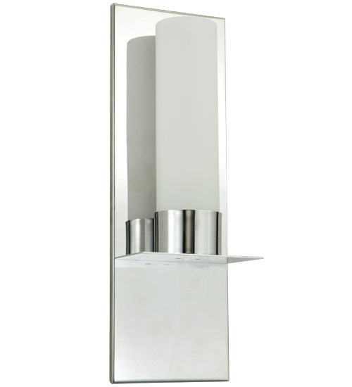 Meyda Lighting Orchard Town 6" Nickel Wall Sconce With White Opal Shade Glass