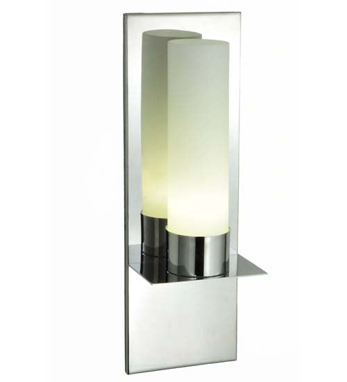 Meyda Lighting Orchard Town 6" Nickel Wall Sconce With White Opal Shade Glass