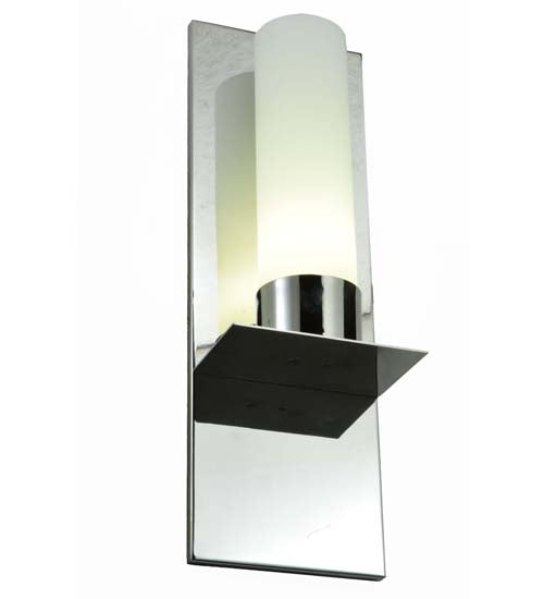 Meyda Lighting Orchard Town 6" Nickel Wall Sconce With White Opal Shade Glass