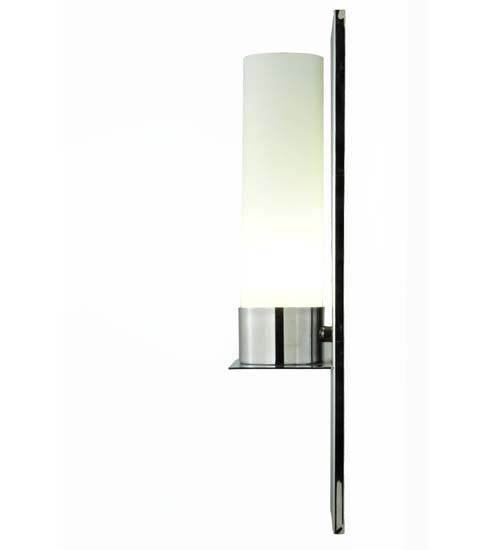 Meyda Lighting Orchard Town 6" Nickel Wall Sconce With White Opal Shade Glass