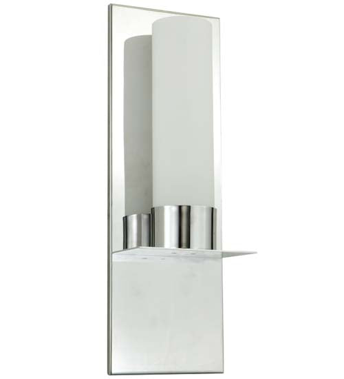 Meyda Lighting Orchard Town 6" Silver Wall Sconce With Chrome and White Frosted Shade Glass