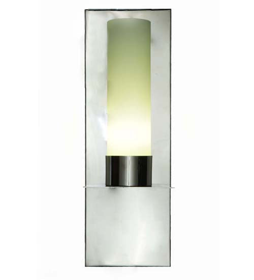 Meyda Lighting Orchard Town 6" Silver Wall Sconce With Chrome and White Frosted Shade Glass