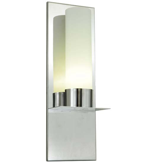 Meyda Lighting Orchard Town 6" Silver Wall Sconce With Chrome and White Frosted Shade Glass