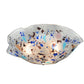 Meyda Lighting Organic Festival 18" 3-Light White Flush Mount Light With Blue & Purple Flakes Shade Glass