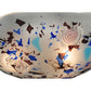 Meyda Lighting Organic Festival 18" 3-Light White Flush Mount Light With Blue & Purple Flakes Shade Glass