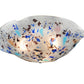 Meyda Lighting Organic Festival 18" 3-Light White Flush Mount Light With Blue & Purple Flakes Shade Glass