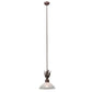 Meyda Lighting Orleans 12" Rusty Nail Pendant Light With White Scalvo Shade Glass