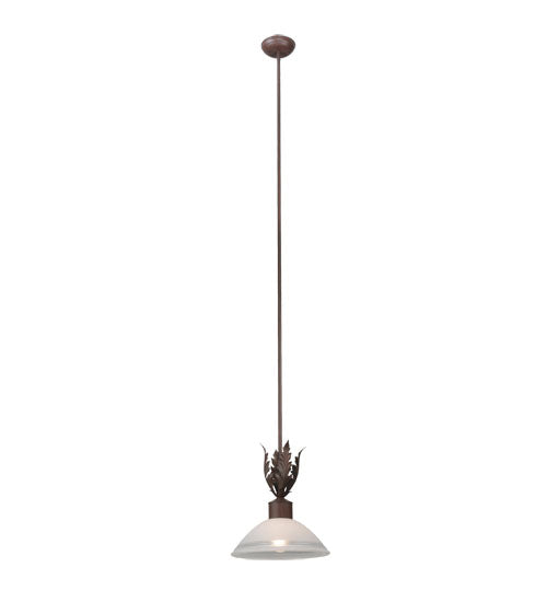 Meyda Lighting Orleans 12" Rusty Nail Pendant Light With White Scalvo Shade Glass
