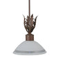 Meyda Lighting Orleans 12" Rusty Nail Pendant Light With White Scalvo Shade Glass