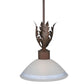 Meyda Lighting Orleans 12" Rusty Nail Pendant Light With White Scalvo Shade Glass