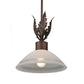 Meyda Lighting Orleans 12" Rusty Nail Pendant Light With White Scalvo Shade Glass