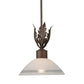 Meyda Lighting Orleans 12" Rusty Nail Pendant Light With White Scalvo Shade Glass