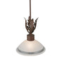 Meyda Lighting Orleans 12" Rusty Nail Pendant Light With White Scalvo Shade Glass