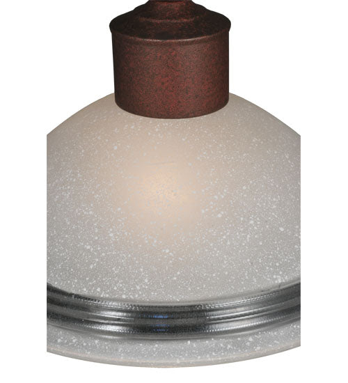 Meyda Lighting Orleans 12" Rusty Nail Pendant Light With White Scalvo Shade Glass