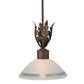 Meyda Lighting Orleans 12" Rusty Nail Pendant Light With White Scalvo Shade Glass