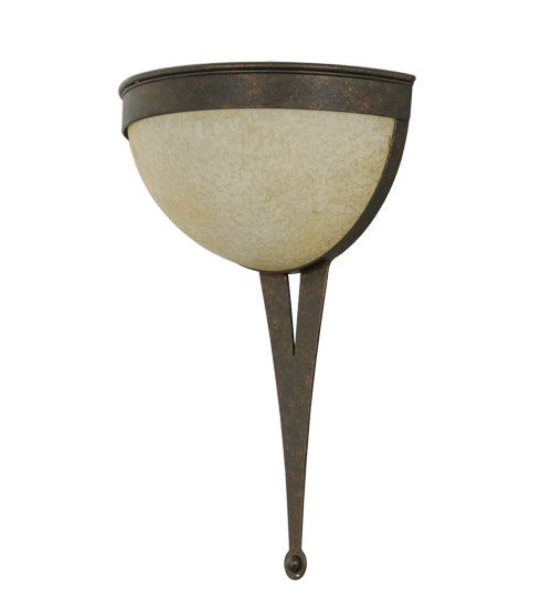 Meyda Lighting Orva 13" Gilded Tobacco Prime Wall Sconce With Beige Shade Glass