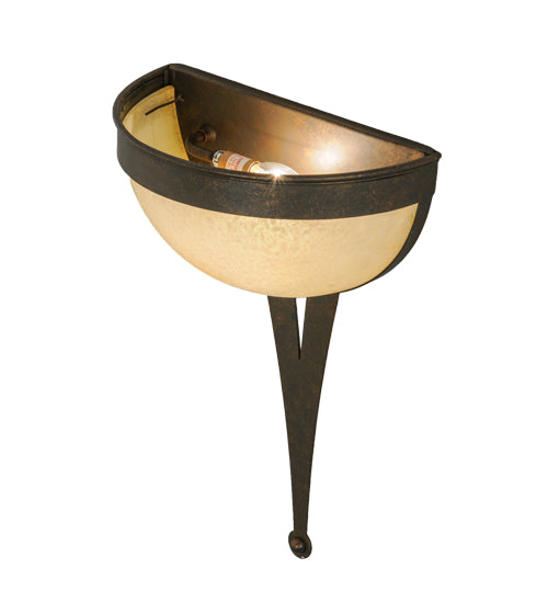 Meyda Lighting Orva 13" Gilded Tobacco Prime Wall Sconce With Beige Shade Glass