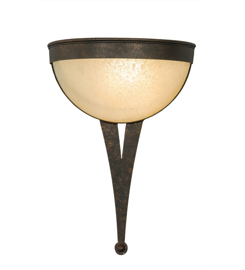 Meyda Lighting Orva 13" Gilded Tobacco Prime Wall Sconce With Beige Shade Glass