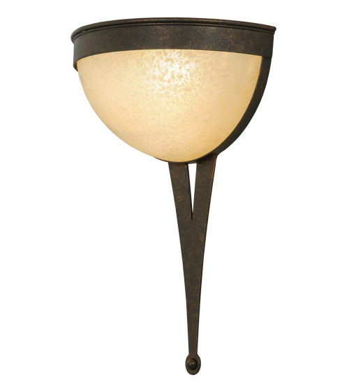 Meyda Lighting Orva 13" Gilded Tobacco Prime Wall Sconce With Beige Shade Glass