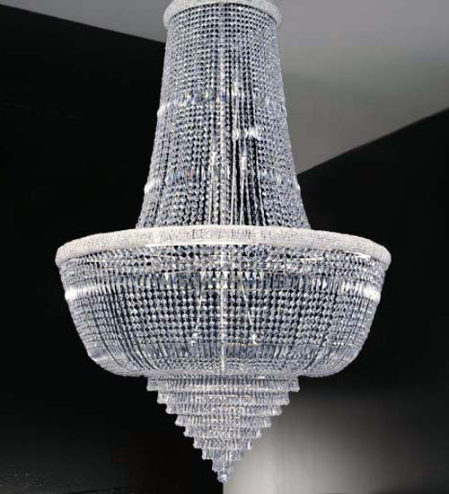 Meyda Lighting Osaka Empire 49" 20-Light Chrome Chandelier With Crystal Shade Glass