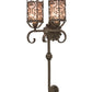 Meyda Lighting Oskar 16" 2-Light Antiquity Wall Sconce With Silver Mica Shade Glass