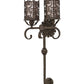 Meyda Lighting Oskar 16" 2-Light Antiquity Wall Sconce With Silver Mica Shade Glass