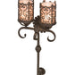Meyda Lighting Oskar 16" 2-Light Antiquity Wall Sconce With Silver Mica Shade Glass