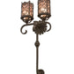 Meyda Lighting Oskar 16" 2-Light Antiquity Wall Sconce With Silver Mica Shade Glass