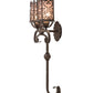 Meyda Lighting Oskar 16" 2-Light Antiquity Wall Sconce With Silver Mica Shade Glass