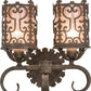 Meyda Lighting Oskar 16" 2-Light Antiquity Wall Sconce With Silver Mica Shade Glass