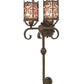 Meyda Lighting Oskar 16" 2-Light Antiquity Wall Sconce With Silver Mica Shade Glass