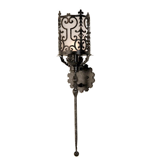 Meyda Lighting Oskar 8" Smoke Wall Sconce With Statuario Idalight Shade Glass