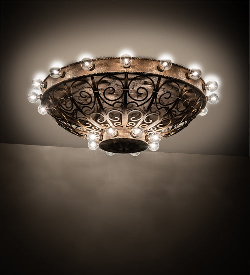 Meyda Lighting Osteria 46" 24-Light Pompeii Gold Flush Mount Light