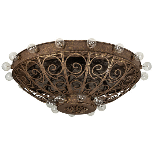 Meyda Lighting Osteria 46" 24-Light Pompeii Gold Flush Mount Light