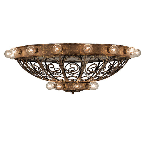 Meyda Lighting Osteria 46" 24-Light Pompeii Gold Flush Mount Light