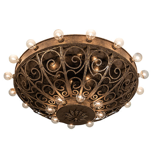 Meyda Lighting Osteria 46" 24-Light Pompeii Gold Flush Mount Light