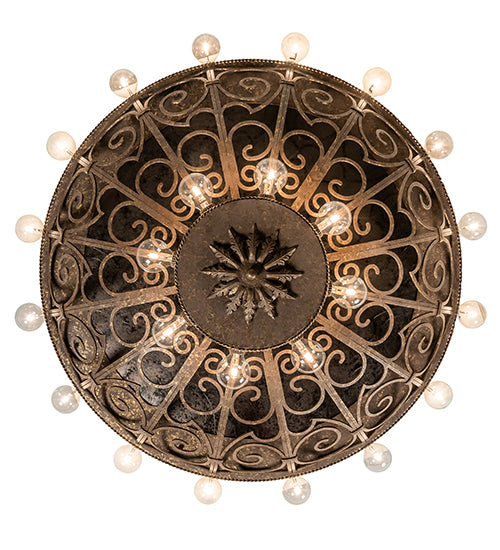 Meyda Lighting Osteria 46" 24-Light Pompeii Gold Flush Mount Light