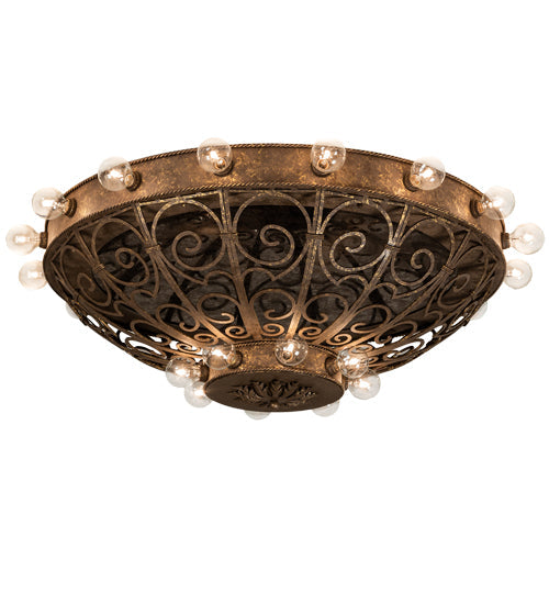Meyda Lighting Osteria 46" 24-Light Pompeii Gold Flush Mount Light