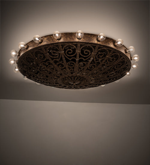 Meyda Lighting Osteria 52" 20-Light Pompeii Gold Flush Mount Light