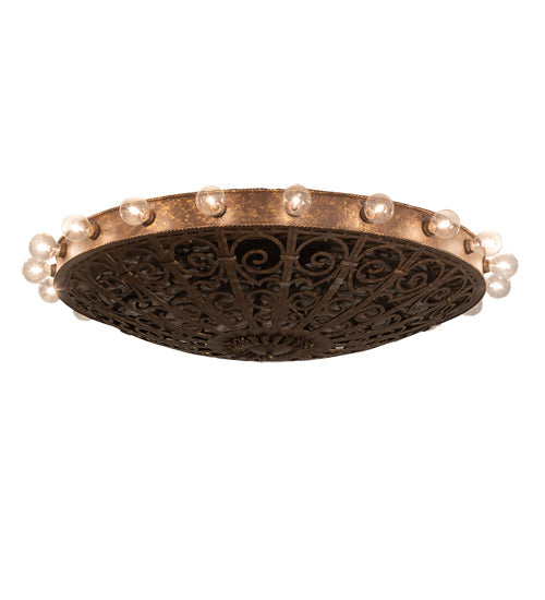 Meyda Lighting Osteria 52" 20-Light Pompeii Gold Flush Mount Light