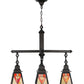 Meyda Lighting Otero 24" 4-Light Mahogany Bronze Mission Chandelier With White Beige and Red Shade Glass