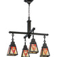 Meyda Lighting Otero 24" 4-Light Mahogany Bronze Mission Chandelier With White Beige and Red Shade Glass