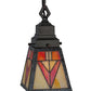Meyda Lighting Otero 24" 4-Light Mahogany Bronze Mission Chandelier With White Beige and Red Shade Glass