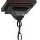Meyda Lighting Otero 24" 4-Light Mahogany Bronze Mission Chandelier With White Beige and Red Shade Glass