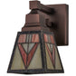 Meyda Lighting Otero 5" Mahogany Bronze Wall Sconce With Multi-Colored Shade Glass