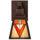 Meyda Lighting Otero 5" Mahogany Bronze Wall Sconce With Multi-Colored Shade Glass